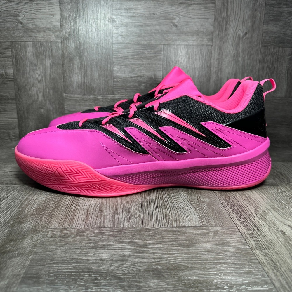 Adidas Dame Certified 3 Mens Size 18 Pink Black Basketball Sneakers NEW JI1545 - Picture 2 of 8